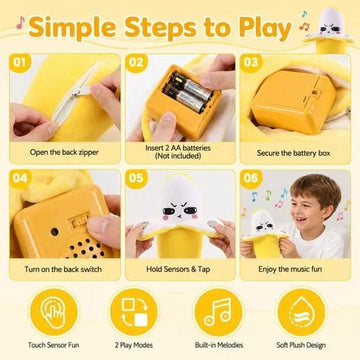 Amazing Sensor Musical Plush Banana For Kids